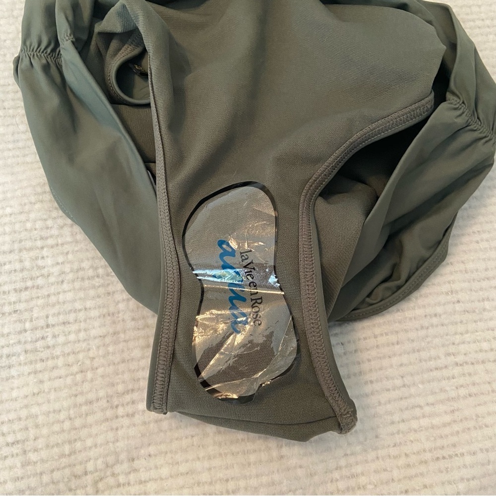 NWT High-Waist Olive Green Swim Bottoms - Picture 6 of 6